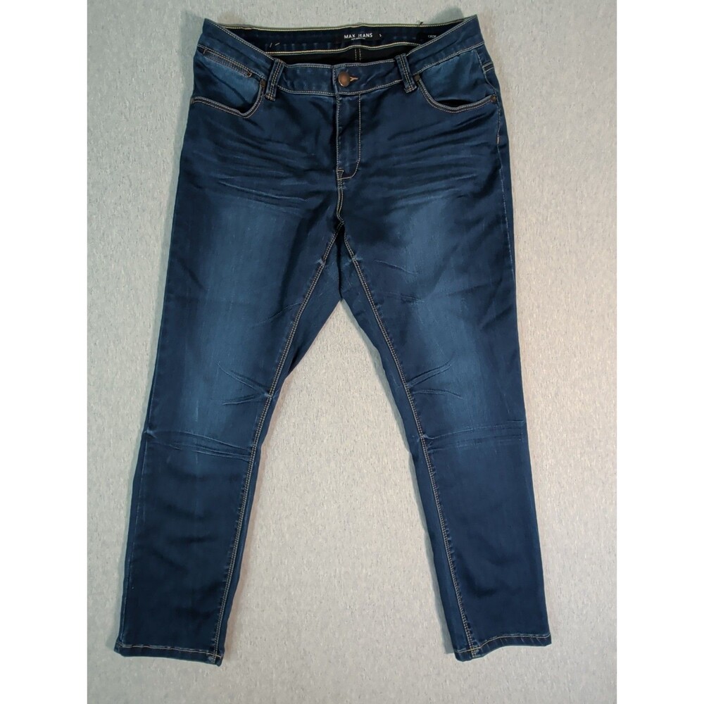 Max Jeans Women's Size 12 Crop Stretch Comfort Dark Wash Straight Leg